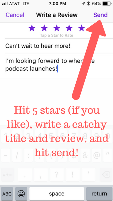 09 Hit 5 stars (if you like), write a catchy title and review, and hit send!